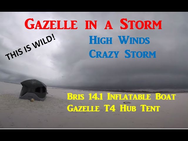 IS THIS CRAZY! Storm Camping, Solo Beach Camping Gulf of Mexico, Bris 14.1 Gazelle Tent, (knittel)