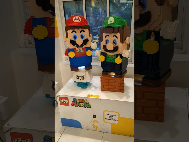 Giant LEGO Super Mario and Luigi in New York City #lego #bricks #supermario #nyc