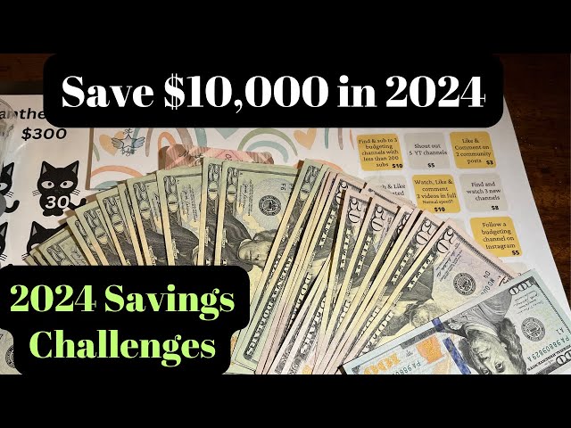 33 savings challenges to save $10,000 | 2024 Savings Challenges | Goal to save $10000 in a year