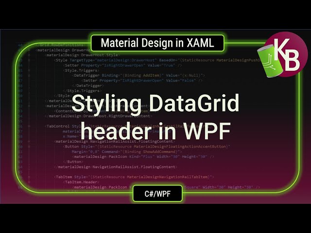 Styling DataGrid header in WPF