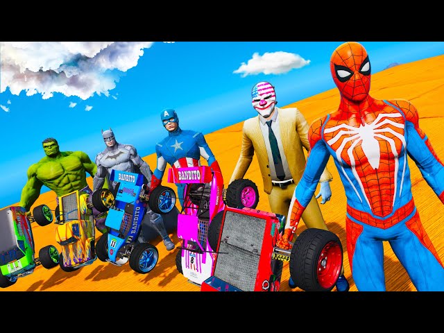 Spider-Man, Captain America, Hulk with RC Cars and other Super Heroes GTA 5 MODS - NEW NC sound