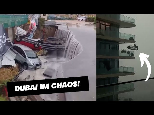 So SCHLIMM war der Regen in Dubai (viele Clips)
