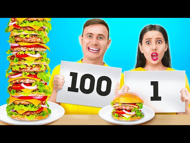 100 LAYERS OF FAVOURITE FOOD || Extreme 24 Hours Challenge by 123 Go! GLOBAL