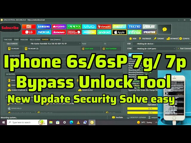 Iphone 6s/6s plus /7g/7plus Bypass Unlock Tool