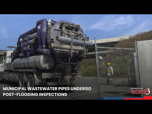Municipal wastewater pipes undergo post-flooding inspections