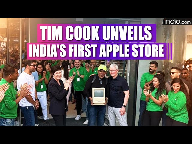 Apple BKC: Tim Cook Welcomes Customers To Apple's First Store In India
