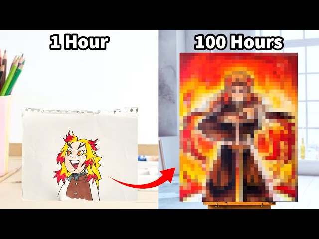 1 hour vs 10 hour vs 100 hour Rengoku Painting…