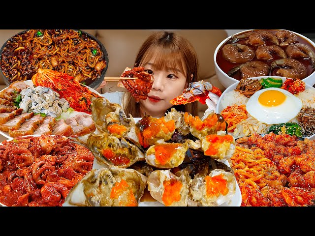 Sub)Real Mukbang- My 10 Favorite Korean Food 🍱 Bibimbap, Kimbap, Spicy Chicken, Ramen 🔥 ASMR