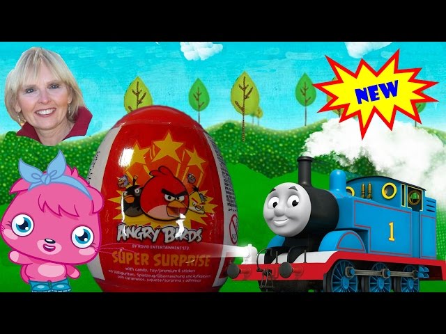 ♥♥ 5 Surprise Eggs: Kinder, Angry Birds, Thomas the Train, Choco Treasure, and Moshi Monsters