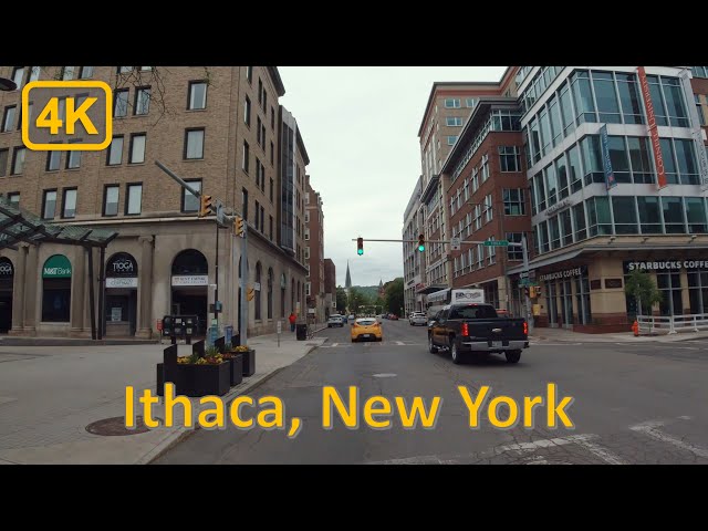 Driving in Downtown Ithaca, New York - 4K60fps