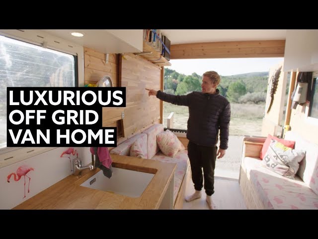 BUILDER shows how he made a LUXURY Off-Grid BOX VAN Conversion