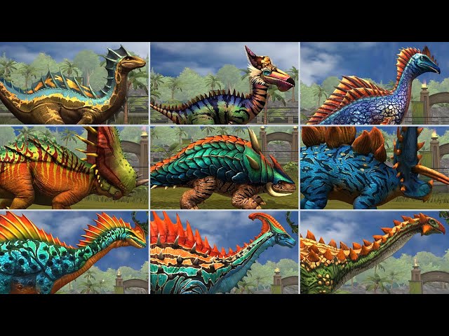 ALL HYBRID HERBIVORE DINOSAURS. All Max Level 40, All Evolutions | Jurassic World The Game