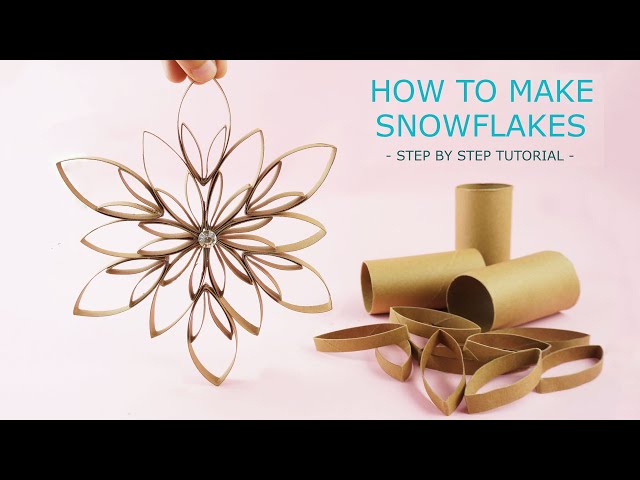 Easy Paper Snowflake Tutorial | How to Make Paper Roll Snowflakes | Recycling Decorations DIY