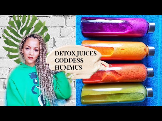 4 Detox Juice Recipes for Glowing Skin & Gut Health + Green Goddess Hummus | JOYCY
