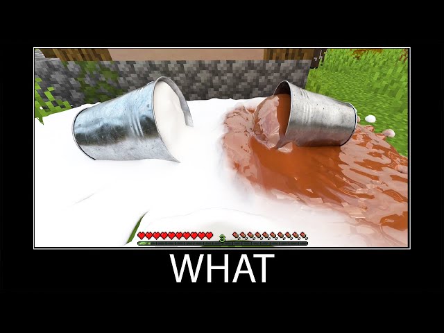Minecraft wait what meme part 285 realistic minecraft chocolate vs milk