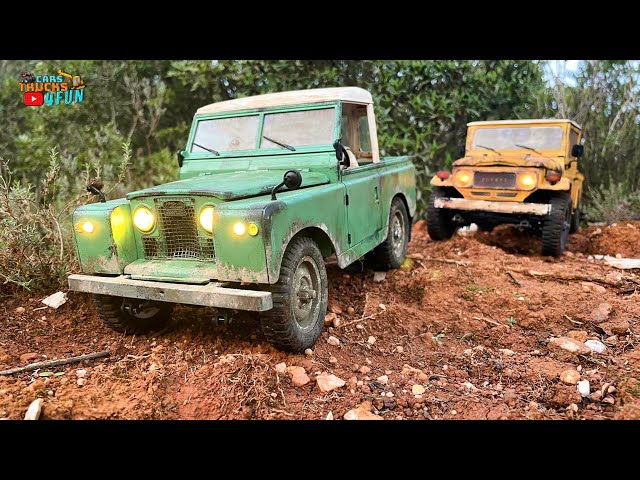 Rusted Mod RC Scale Crawlers on Trail | FMS Toyota FJ45 & Land Rover Series II | Cars Trucks 4 Fun