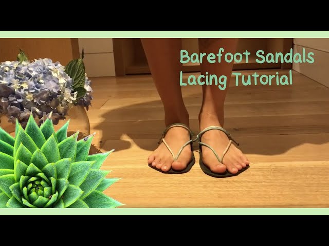 DIY Barefoot Running Sandals Huaraches with Flip Flop Lacing Tutorial -- Make your own Shoes!
