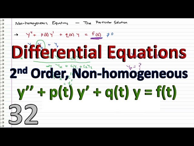 Differential Equations - 32 - Intro to Nonhomogeneous equations