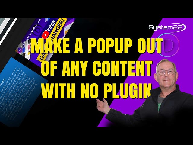 Divi Theme How To Make A Popup Out Of Any Content Without A Plugin