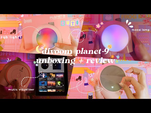 unboxing divoom pink planet-9 mood lamp // review and lighting effects