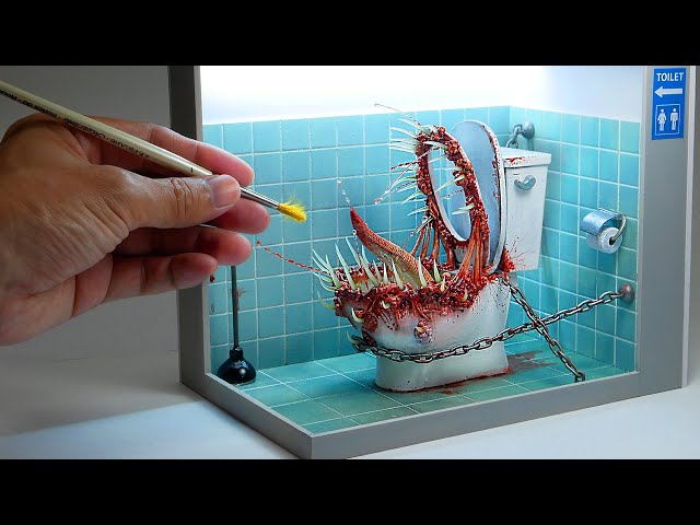 How to make The Scariest Toilet in the bathroom diorama