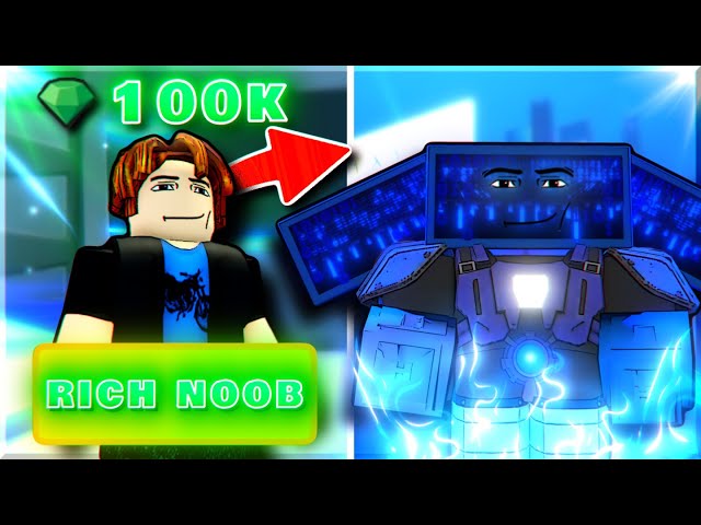 Rich Noob Got 100K Gems to get All the New Units in Skibidi Tower Defense Roblox (part 6)