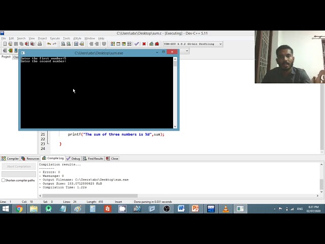 C program to find the sum and average of three numbers| Programming in C |Lecture 21