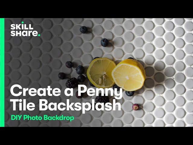 DIY Photo Backdrop: How to Create a Penny Tile Backsplash