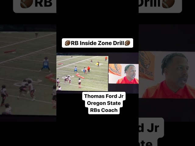 Inside Zone Drill with Thomas Ford Jr (Oregon State Running Backs Coach)