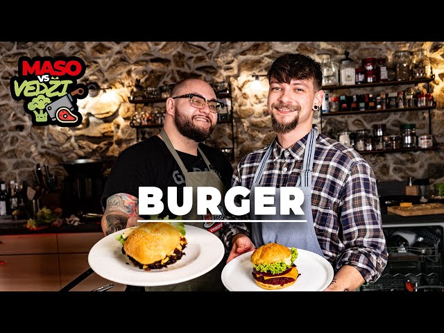 MASO VS VEDŽI: Najvyhrotenejší burger v hre s cibuľovým chutney, domáce žemle a cviklová alternatíva