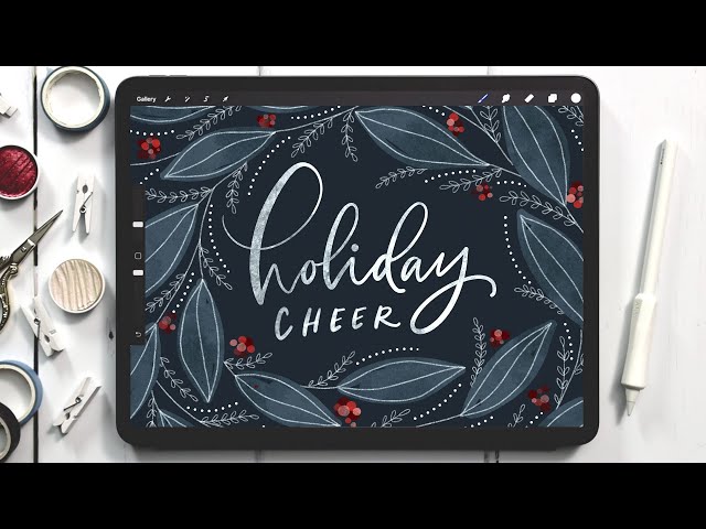 Watercolor Holiday Greeting in Procreate