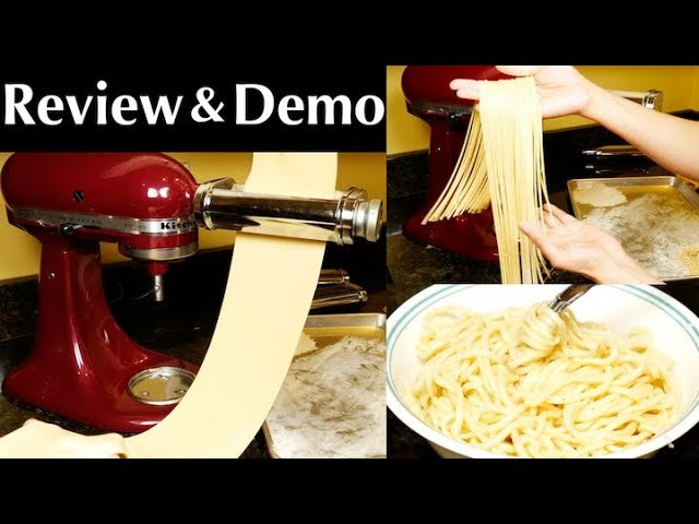 KitchenAid KSMPRA 3-Piece Pasta Roller & Cutter Attachment Set Review and Demo