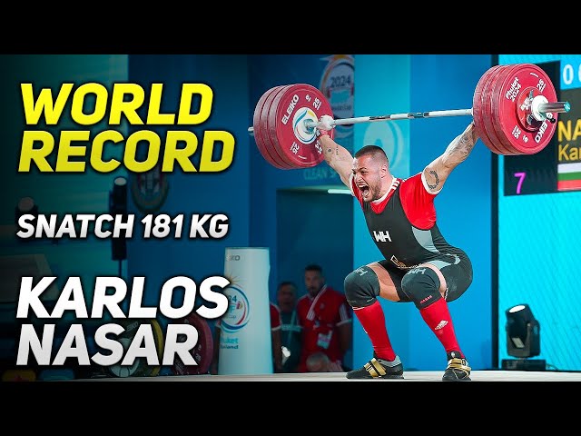 🔥Karlos Nasar | SNATCH 181 - World Record at 2024 IWF World Cup