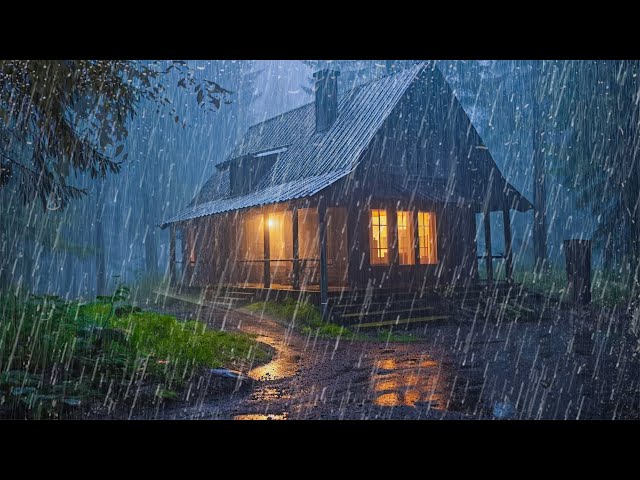 Relaxing Rain for Quick Sleep - Sound of Heavy Rain and Thunder on the Roof at Night #2