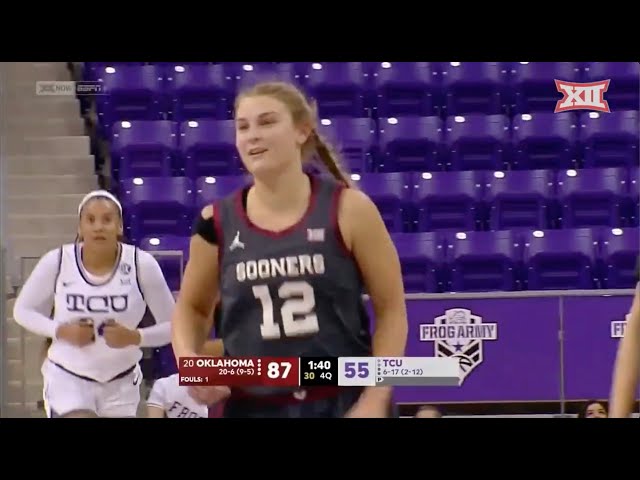 No. 20 Oklahoma vs TCU Women's Basketball Highlights