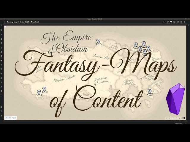 Obsidian Fantasy-Maps of Content with the Map View & Leaflet plugins + Azgaar's Map Generator & QGIS