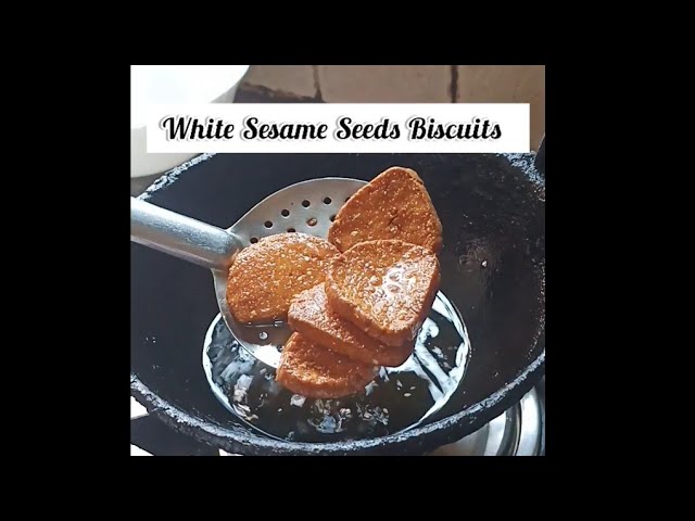 White Sesame Biscuits|| No Oven, No Baking Powder, No Artificial Flavours|| Unique and tasty||