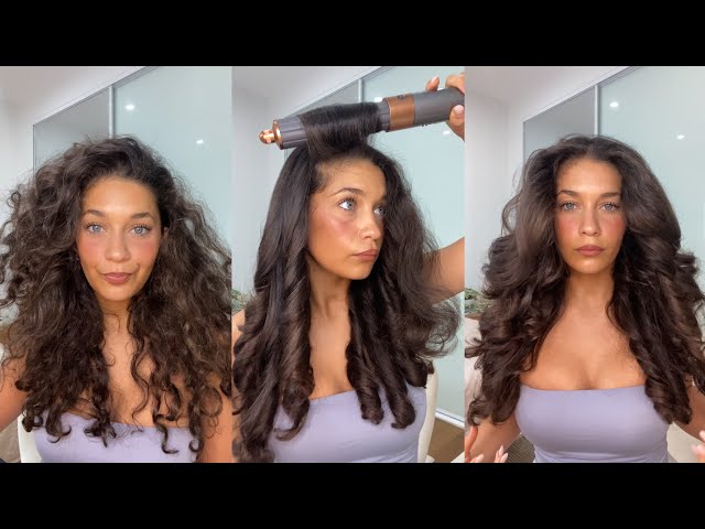 NEW DYSON AIRWRAP ON CURLY HAIR? | BLOW OUT TUTORIAL