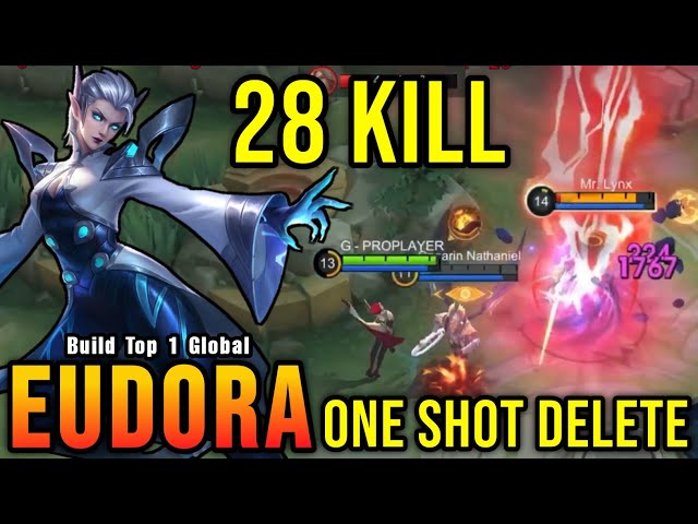28 Kills!! Midlane Eudora is Deadly (ONE SHOT DELETE) - Build Top 1 Global Eudora ~ MLBB