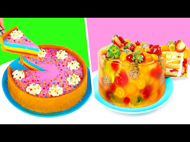 No Bake Cheesecakes! || Tastiest Rainbow And Jelly Cheesecake With Fruit