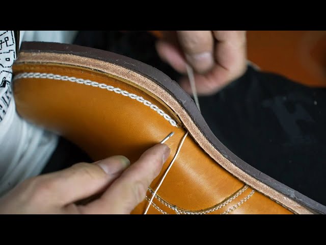 How It's Made:Handmade shoes with Norwegian stitching [asmr]