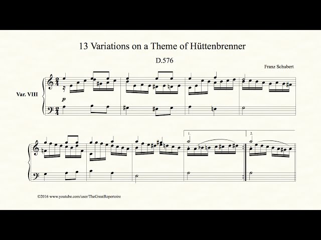 Schubert, 13 Variations on a Theme of Hüttenbrenner, D 576, Var 8