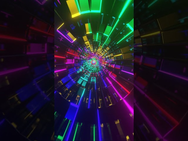 Abstract Background Video 4k Rainbow Color Metallic Tunnel VJ LOOP NEON Visual ASMR Calm Blender-Art
