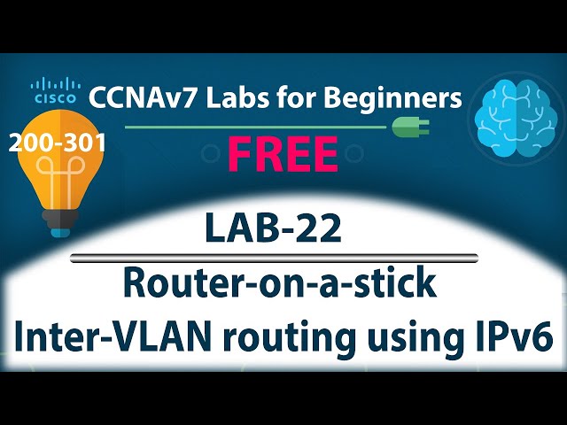Router on a stick Inter VLAN routing Using IPv6 - Lab22 | Free CCNA 200-301