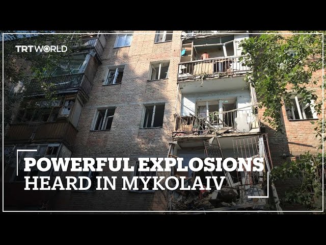 Powerful explosions heard in Ukrainian city of Mykolaiv