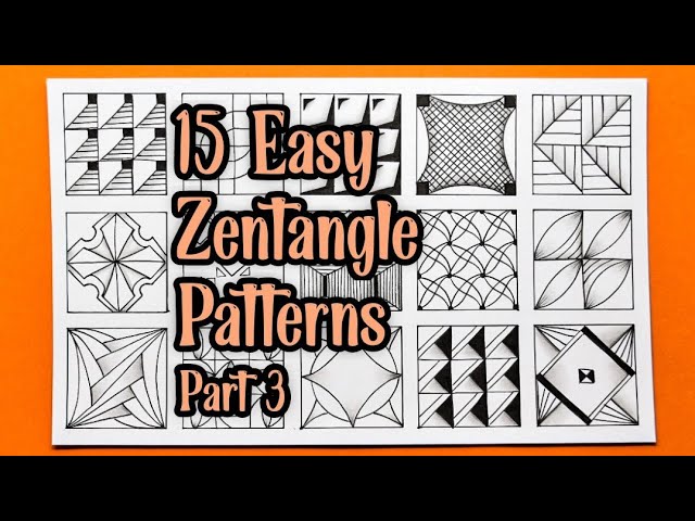 15 Easy Zentangle Patterns For Beginners || Part 3 || Easy Drawing