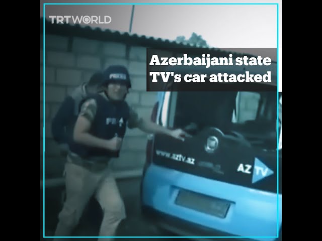 Armenian forces fire at Azerbaijani state TV's car