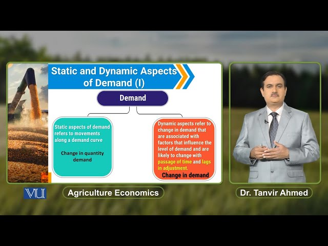 Static and Dynamic Aspects of Demand (1) | Agricultural Economics | ECO608_Topic026