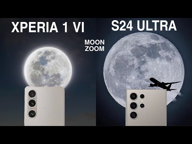 Sony Xperia 1 VI Vs Samsung Galaxy S24 Ultra Super Moon Zoom Test