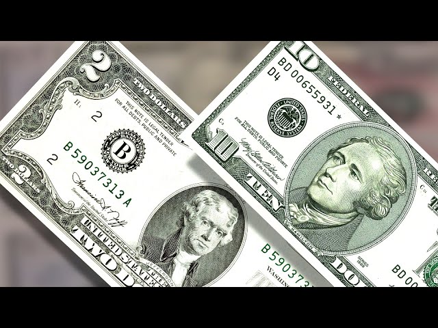 How $2 bills compare to $10 bills
